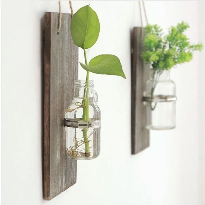 Vaso Da Fiori Da Parete In Legno Vintage