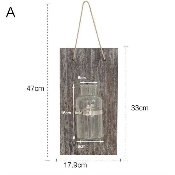 Vaso Da Fiori Da Parete In Legno Vintage