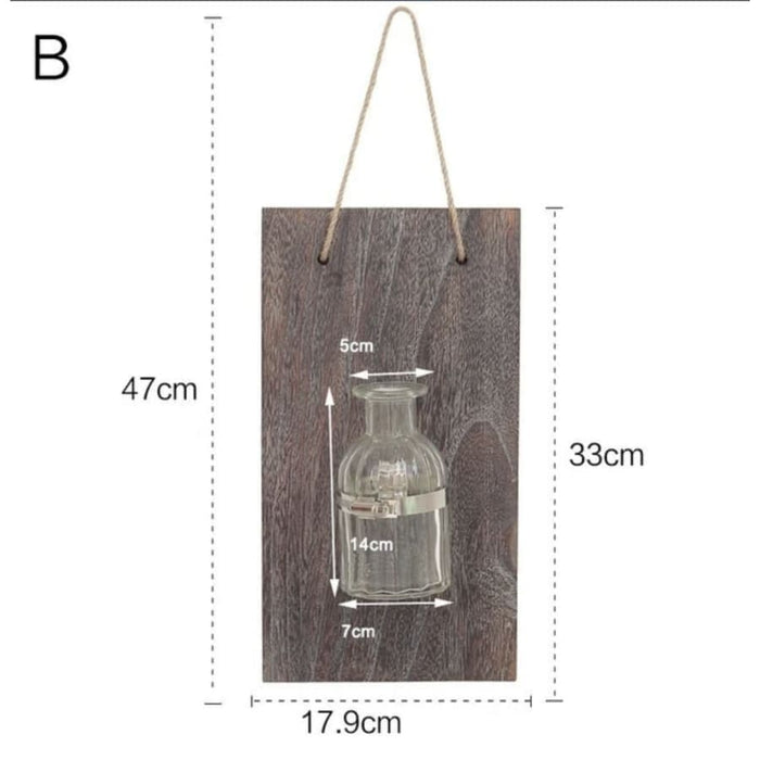 Vaso Da Fiori Da Parete In Legno Vintage