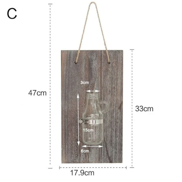 Vaso Da Fiori Da Parete In Legno Vintage