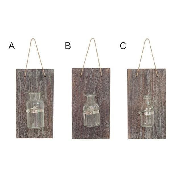 Vaso Da Fiori Da Parete In Legno Vintage