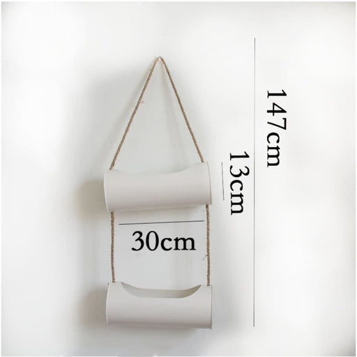 Fioriera Sospesa Bianca Con Vaso Da Fiori A Doppia Parete