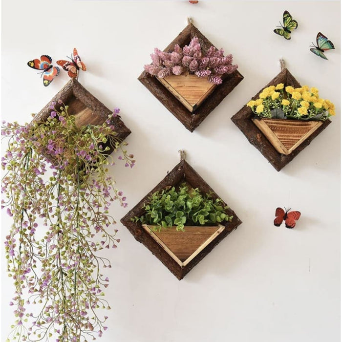 Fioriera In Legno Con Vaso Da Fiori Da Parete