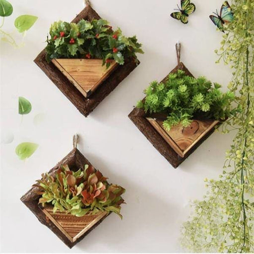 Fioriera In Legno Con Vaso Da Fiori Da Parete