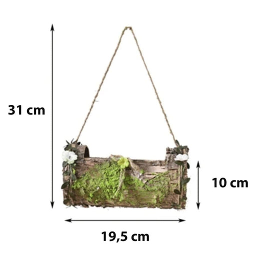 Fioriera Sospesa In Legno Con Vaso Da Fiori Da Parete