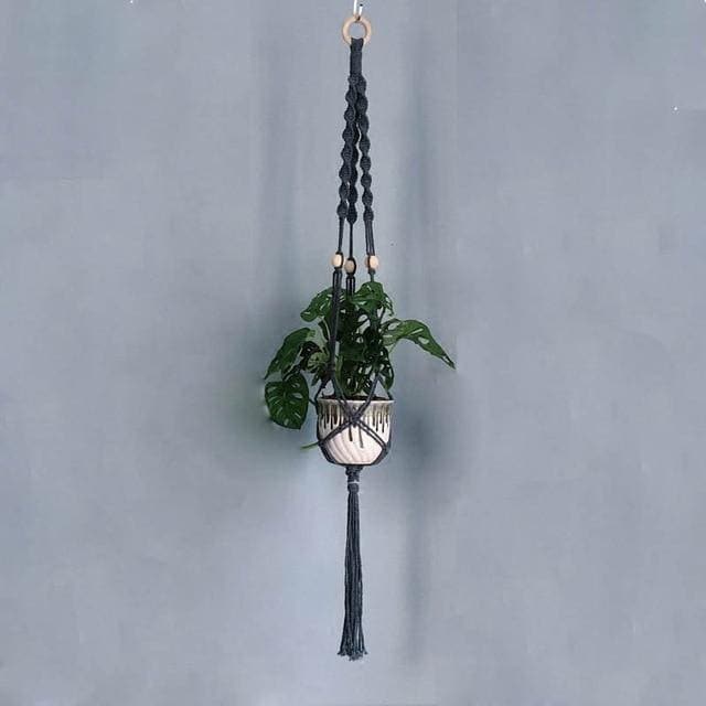 Vaso Da Fiori Sospeso In Macramè