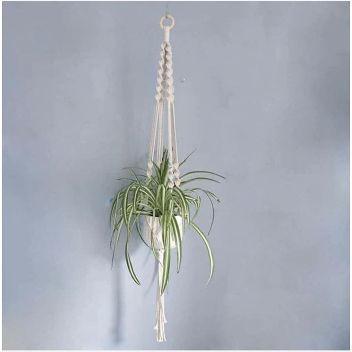 Vaso Da Fiori Sospeso In Macramè