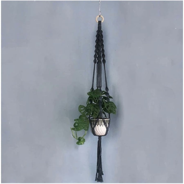 Vaso Da Fiori Sospeso In Macramè