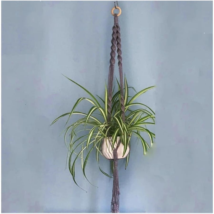 Vaso Da Fiori Sospeso In Macramè