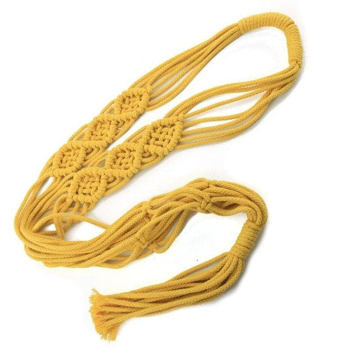 Appendiabiti Macramè Per Vaso Da Fiori Sospeso Giallo