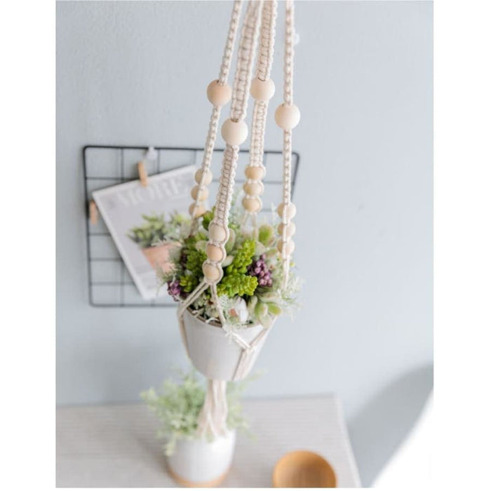Vaso Da Fiori Sospeso Originale In Macramè