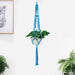Vaso Da Fiori Sospeso In Macramè Porta Piante Blu