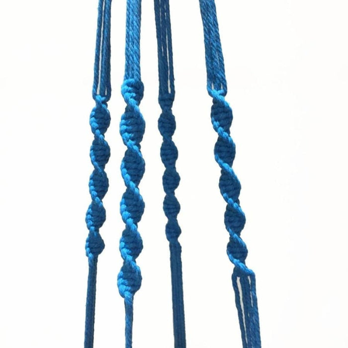 Vaso Da Fiori Sospeso In Macramè Porta Piante Blu