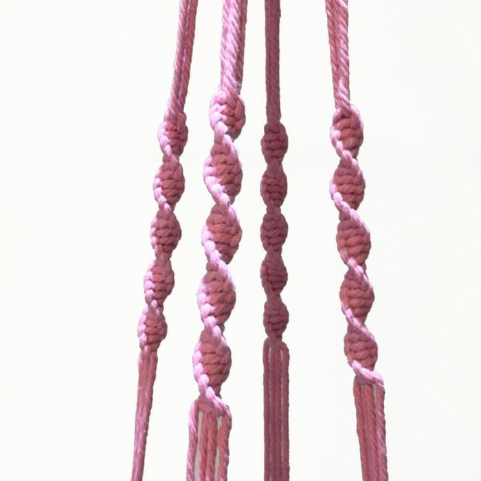 Vaso Da Fiori Sospeso In Macramè Porta Piante Rosa