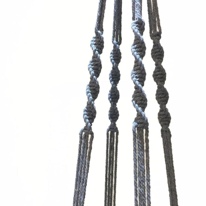 Portavaso Da Fiori Sospeso In Macramè Grigio