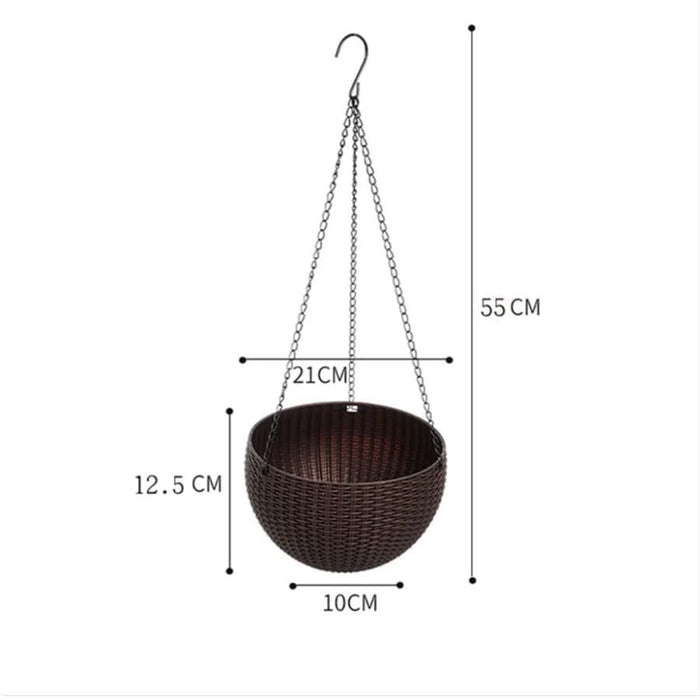 Vasi Da Fiori In Resina Intrecciata Con Vasi Da Fiori Sospesi