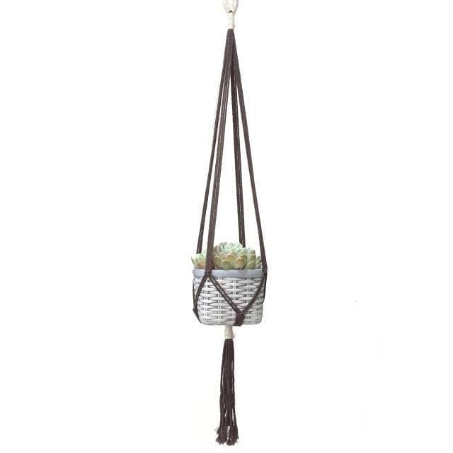 Ciondolo Pendente In Macramè Per Vaso Da Fiori Marrone