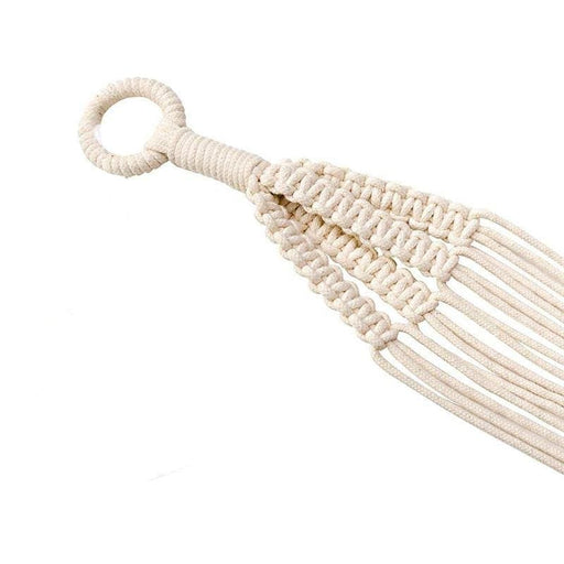 Tavolo Sospeso In Macramè Con Vaso Da Fiori Sospeso