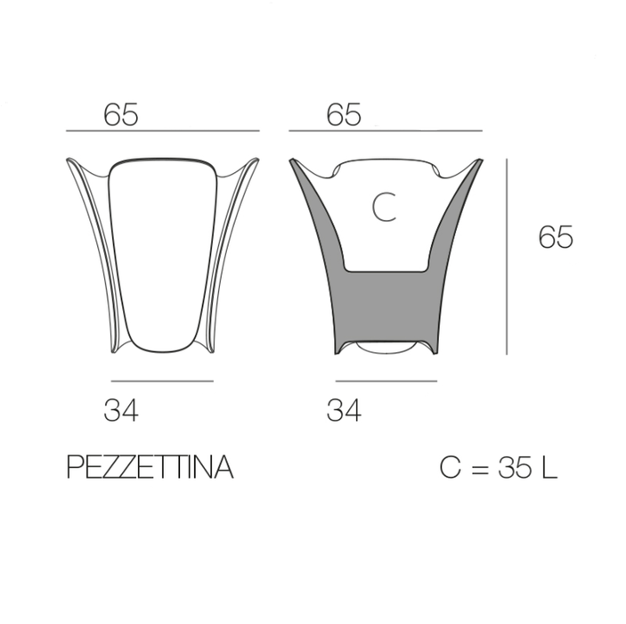 Pezzettina Vaso Da Fiori Da Terrazzo