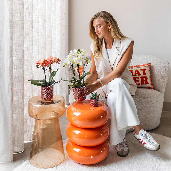 Vaso Decorativo Rosso Perla Diamante