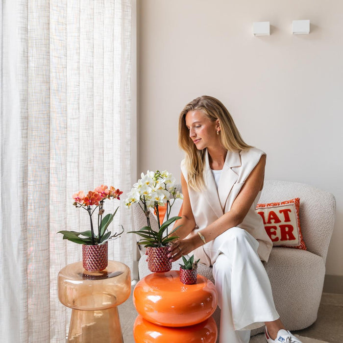 Vaso Diamante Perla Rosso