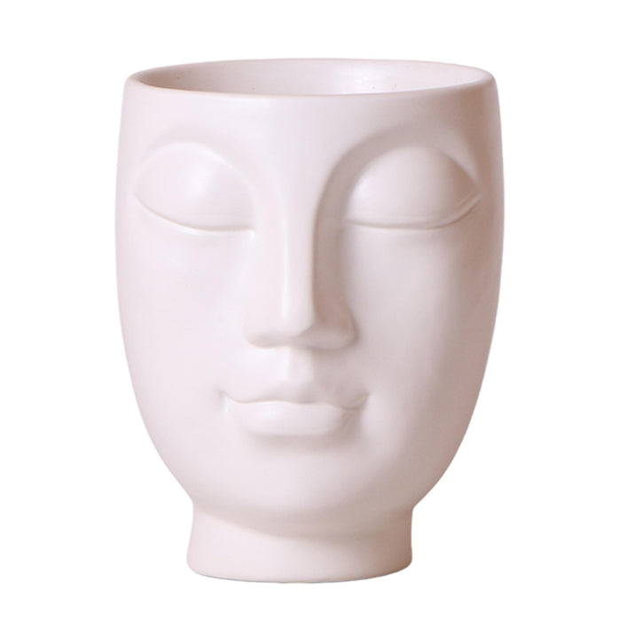 Vaso In Ceramica Bianca Face-2-Face