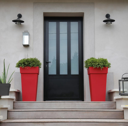 Vaso Da Fiori Quadrato Rosso Toscano Da 65 Cm Per Interni Ed Esterni