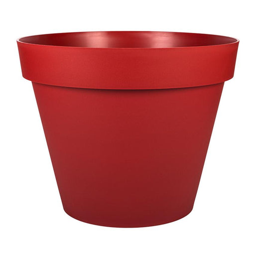 Vaso Da Fiori Tondo Tuscany Rosso 60 Cm In Plastica Eda