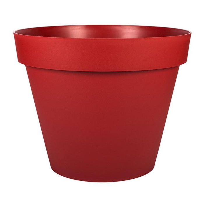 Vaso Da Fiori Tondo Tuscany Rosso 60 Cm In Plastica Eda