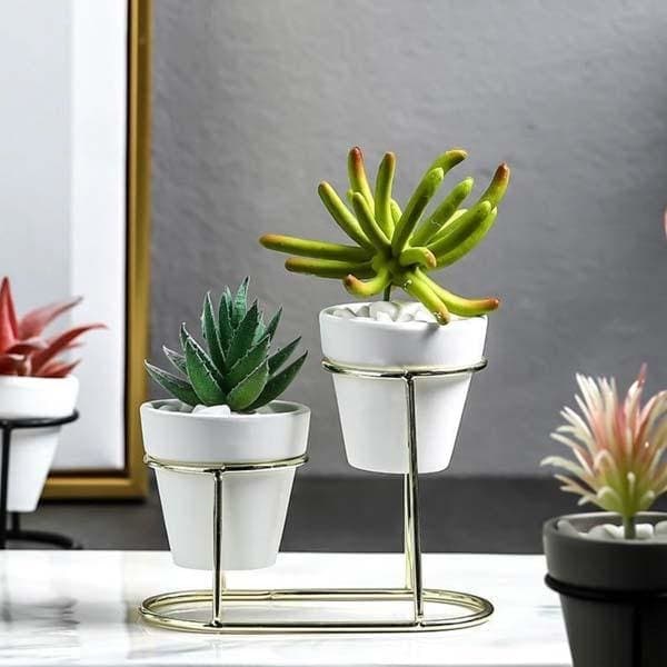 Vaso Con Piedistallo In Metallo Dio