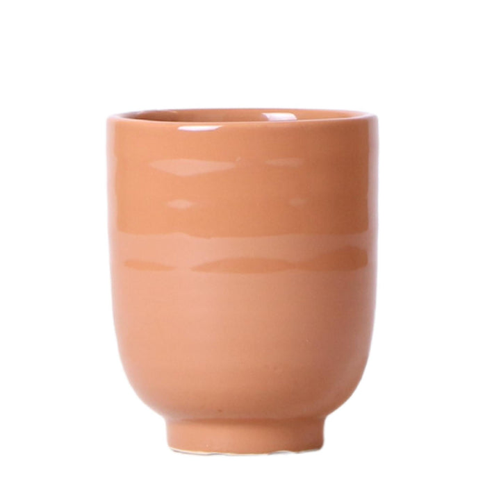 Vaso Decorativo Smaltato - Ceramica Cognac Lucida