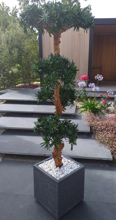 Preparazione Del Vassoio Per Piante Artificiali Finitura In Marmo Bianco