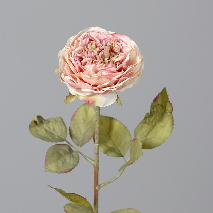 Rosa Artificiale 50 Cm Aspetto Rustico Essiccato