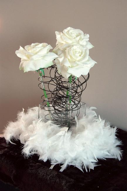 Rosa Artificiale Bianca Stelo Lungo 67Cm