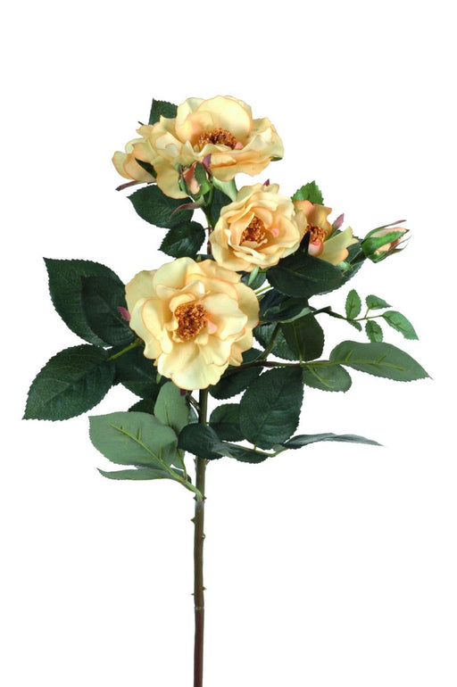 Rosa Artificiale Mandy Gialla 45Cm Tocco Naturale