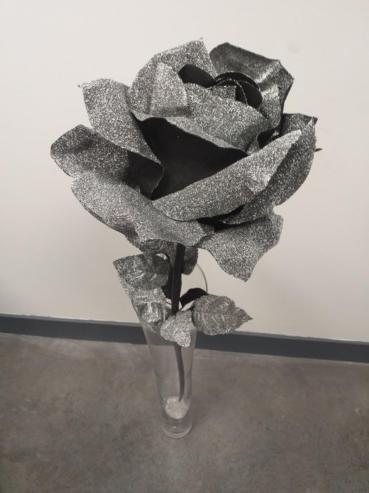 Rosa Artificiale Nera Scintillante Per La Decorazione D'interni