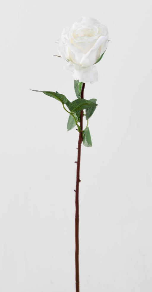 Rosa Artificiale Olivo 70Cm Tergal Bianco