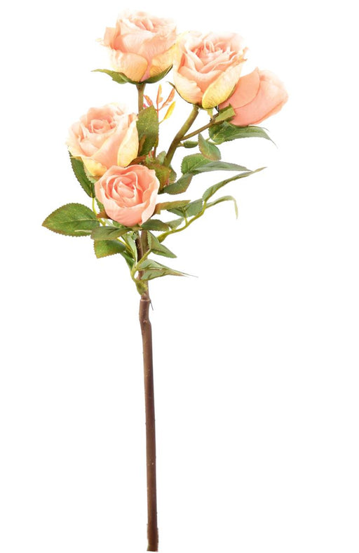 Rosa Artificiale Arancione Multi Spray 5 Fiori 45Cm