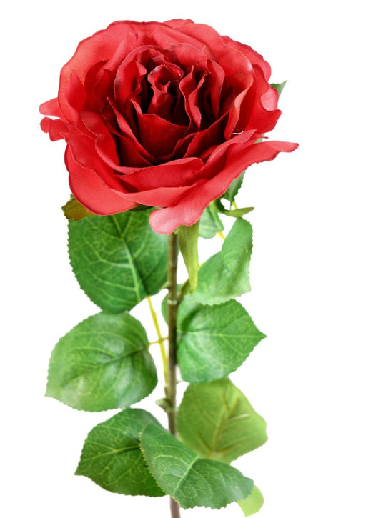Rosa Artificiale Rossa 66Cm Per Decorazione D'interni