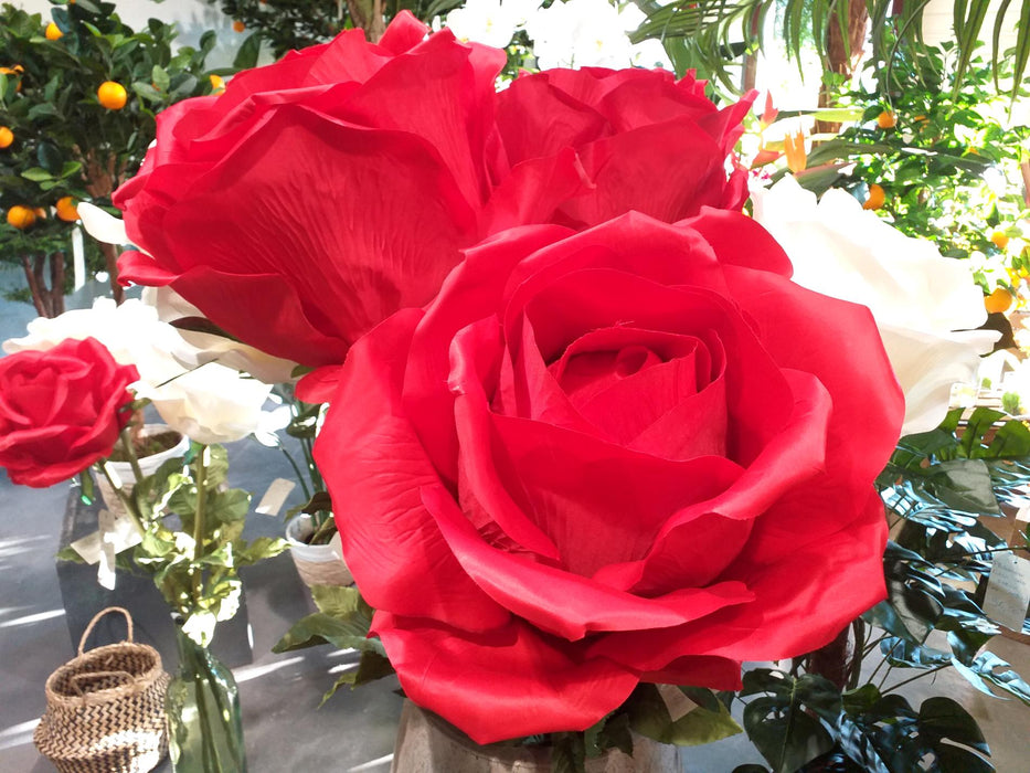 Rosa Artificiale Gigante Rossa 108 Cm Decorazione Interni