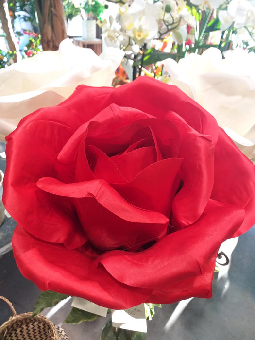 Rosa Artificiale Gigante Rossa 108 Cm Decorazione Interni