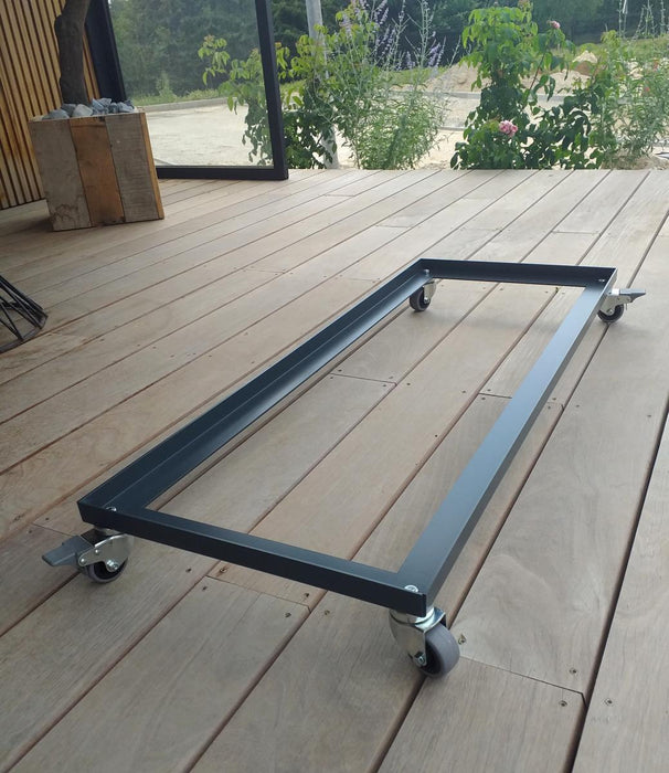 Ruota Per Vasi In Acciaio Per Fioriera In Grafite E Vulcania