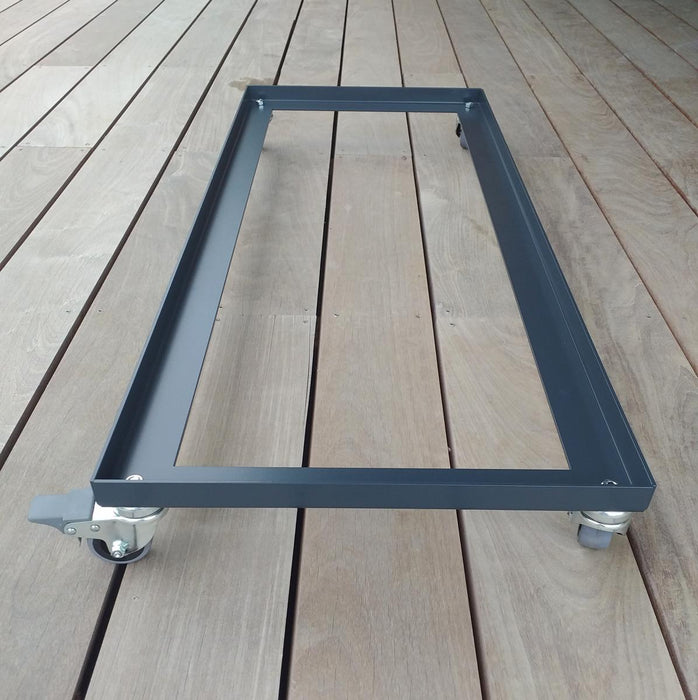 Ruota Per Vasi In Acciaio Per Fioriera In Grafite E Vulcania