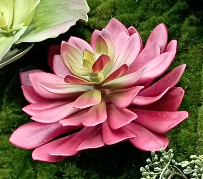 Succulente Artificiale Rossa Su Palo 30 Cm