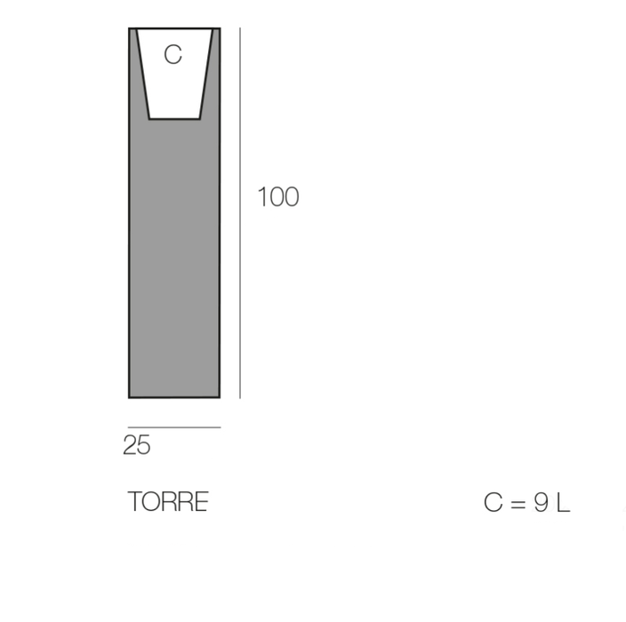 Vaso Torre Avorio Led